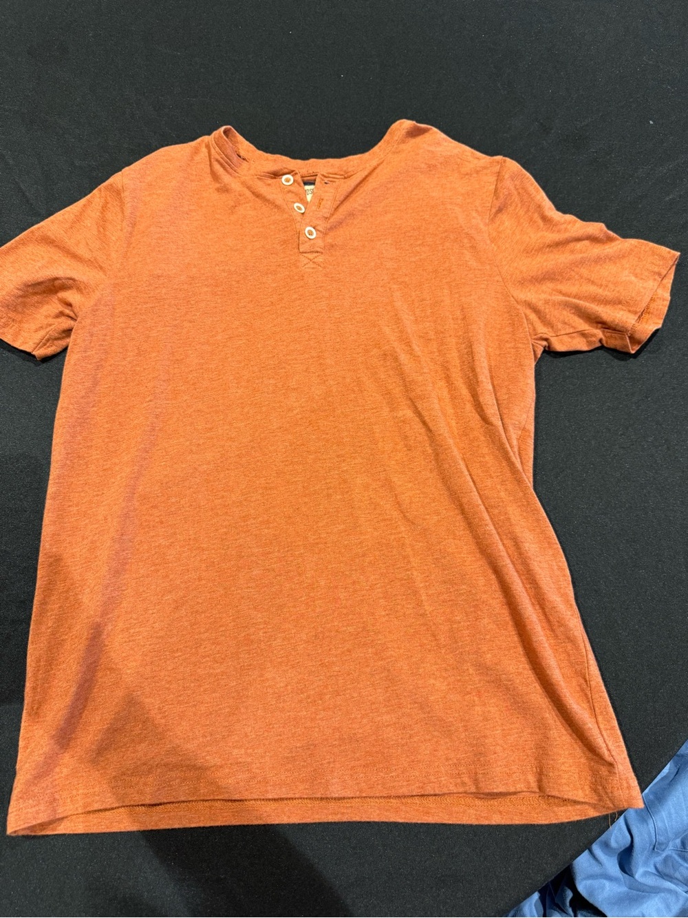 Men's Orange Short Sleeve Henley Tee